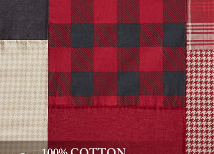 Woolrich Sunset 100% Cotton Shower Curtain, Cabin Lodge Plaid Pieced Design with Built-in Liner, Farmhouse Bathroom Decor, Machine Washable, Fabric Privacy Screen 72x72, Red