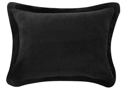 Amazon Basics 3-Piece Micromink Sherpa Down Alternative Comforter Bedding Set, Ultra-Soft, Warm All Season, Machine Washable, King, Black, Solid