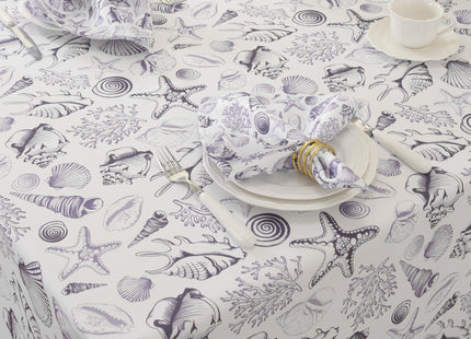Honellaty Coastal Seashell Rectangle Tablecloth, 52 x 70 Inch