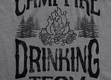 Mens Funny Camping T-Shirt - Campfire Drinking Team Graphic Tee Grey XL