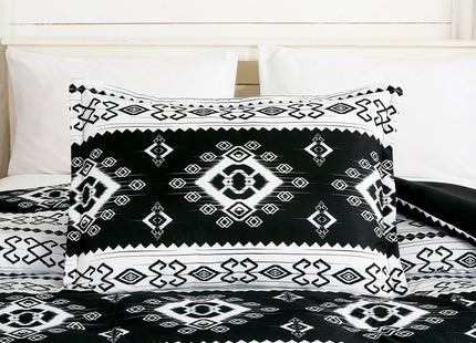 Chezmoi Collection Vista 7-Piece Southwestern Cabin Lodge Comforter Set - Red White Black Gray Grizzly Bear Pinecone Tree Moose Printed Microfiber Bedding, Queen