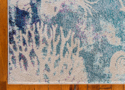 Unique Loom Positano Collection Coastal Modern Coral Lobster Shells Light Blue Area Rug (8' x 10')