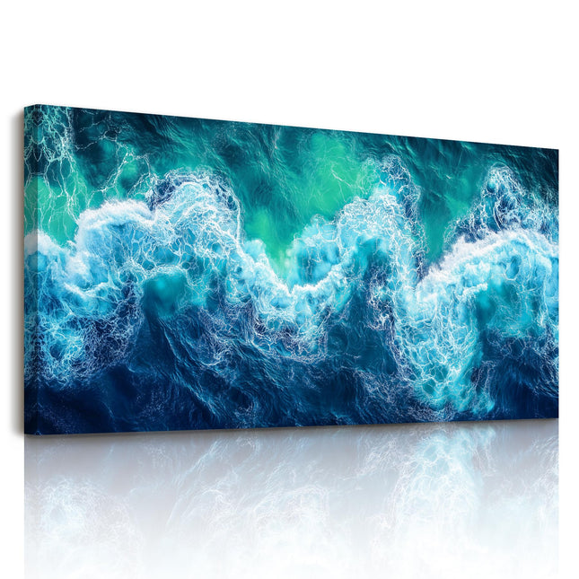 SERIMINO Wave Landscape Wall Decor, Ocean Nautical Art Prints 24"x48"