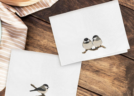EGBTL Chickadee Bird Kitchen Towels, Rustic Farmhouse Birds Hand Towels for Bathroom Decor, Bird Lovers Gifts for Women Men Dishcloths Dish Towel for Kitchen 16x24 Inches Set of 2