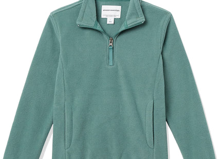 Amazon Essentials Toddler Girls' Quarter-Zip Midweight Long Sleeve Polar Fleece Jacket, Green, 3T