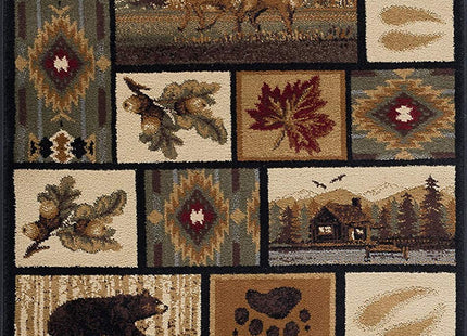 Tayse Northern Wildlife Multi-Color Long 3x10 Hallway Runner Rug for Walkway, Entryway Kitchen Foyer Lodge Cabin Farmhouse Rustic Indoor Carpet,NTR6660