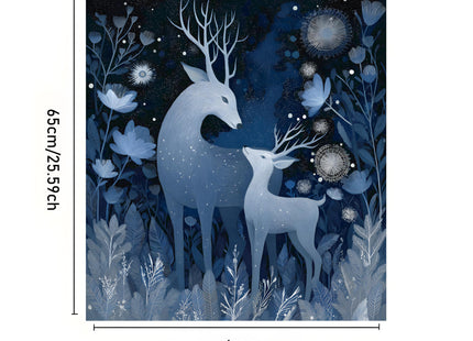 Magnetic Dishwasher Cover 23x26 inch, Moonlit White Deer Kitchen Decor