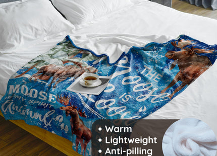 Moose Gift, Gift for Men Women on Birthday and Chirstmas, Flannel Plush Throw Blanket, 50"x 65" - Moose