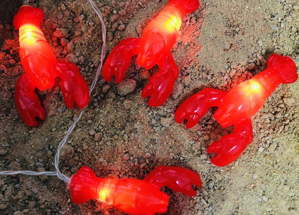 Sezrgiu Lobster String Light Battery Operated 20 LED Lobster Fairy Night Lamp for Summer Camping Wedding Birthday Bedroom Home Parties (3m/20led, Lobster)