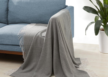 Amazon Basics Cozy Room Décor Throw Blanket, Lightweight, Recycled Polyester, Machine Washable, 50"x 60", Dark Gray and Light Gray Herringbone