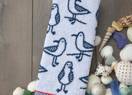 SKL Home Nautical Seagull Sam Hand Towel Set-2pc, Reversible, White