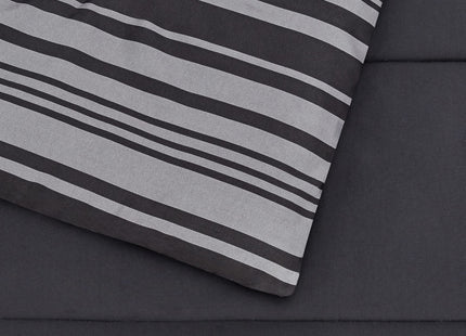 Amazon Basics 5-Piece Lightweight Microfiber Comforter Set with Sheets, Bed-in-a-Bag, Gray Calvin Striped Bedding, Twin/Twin XL