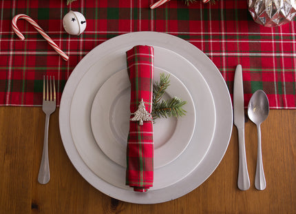DII Holiday Dining Table Linen Collection Tartan Holly Plaid, Christmas Table Runner, 14x108, Red & Green