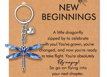 PRCOLUX Dragonfly Gifts for Women Dragonfly Keychain for New Beginnings