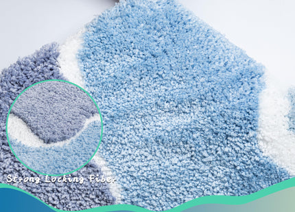 Cevolyn Blue Bathroom Runner Rugs, Non-Slip Absorbent Cute Coastal Bath Mat