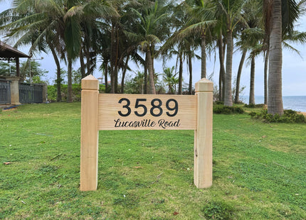 Home Address Sign For House, Personalized Cabin Decor, Carved Wood Camp Sign, House Numbers Plaque with Posts, Housewarming Gift