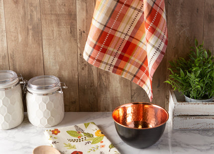 DII Fall Basics Kitchen Dishtowel Collection Printed & Plaid Fall Dish Towel Set, 18x28, Floral Plaid, 2 Count