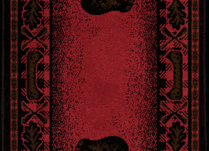 Rug Empire Rustic Lodge Cabin Bear Walk Area Rug Claret