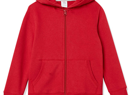 Amazon Essentials Boys' Soft Fleece Zip-Up Hoodie Sweatshirt, Red, X-Large