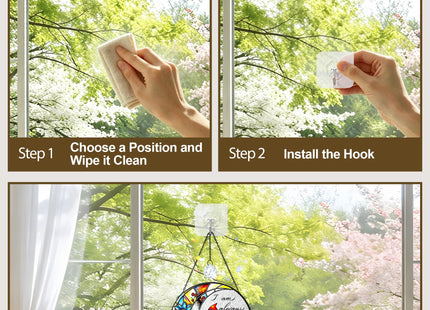 Cardinal Glass Suncatcher Gift for Bird Lovers (Red Cardinal,7.8in)