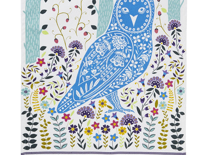 Ulster Weavers Tea Towel Cotton, Durable & Machine Washable, Eco-Friendly Design, Ideal Size, Animal Theme, Woodland Owl, Blue