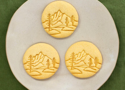 Mountain with Pine Tree Forest cookie cutter, 1 piece - Bakerlogy