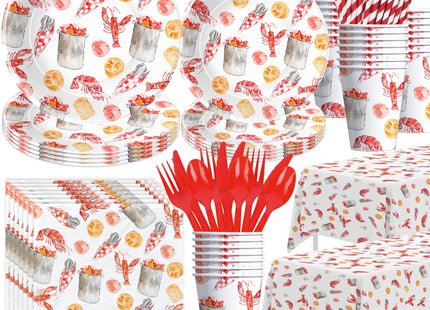 APOWBLS Crawfish Boil Party Supplies, Lobster Table Decorations, Serves 24