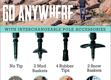 TrailBuddy Trekking Poles – Lightweight 7075 Aluminum Hiking Poles for Women, Men & Seniors – Collapsible Walking Sticks for Travel, Trails & Balance
