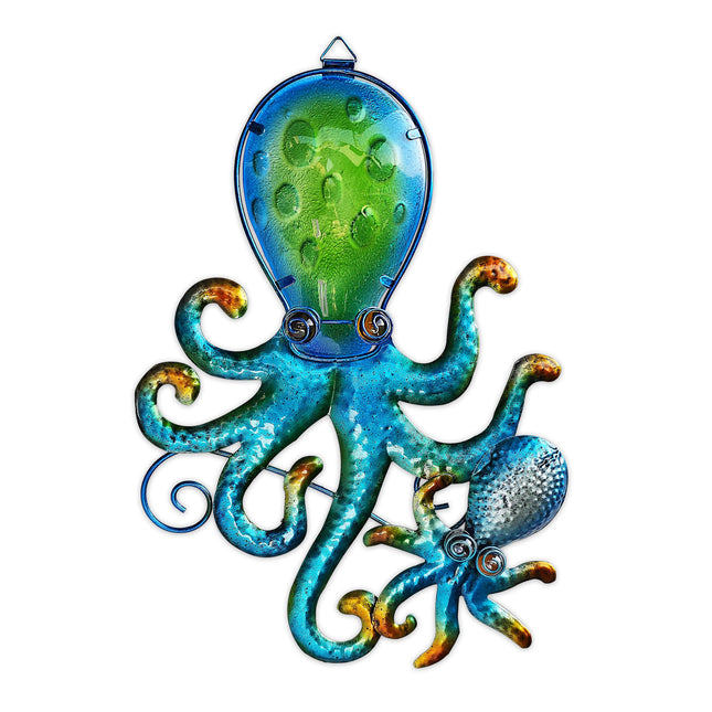 JOYBEE HOME&GARDEN Octopus Wall art Decor-Outdoor Indoor Coastal Hanging Art-Ocean Theme Decor for Patio Backyard Yard Fence pool Bathroom Living room-Costal Decorations(BLUE)