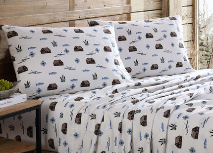 Cozy Cabin 3-Piece Twin Microfiber Sheet Set, Lake Day