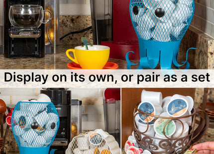 Made Easy Kit Coffee Pod Basket Organizer Practical Decoration - Compatible with Keurig K-Cup Pods & Capsules - Home Cafe Bar Decor Useful Kitchen Countertop Freestanding (Octopus)