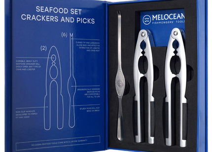 Melocean Professional 8-piece Crab Crackers and Tools Set in Gift Box