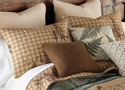 BLACK FOREST DECOR Woodland Sage Bear & Moose Wildlife Quilt Bed Set