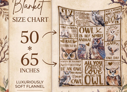 Owl Gifts for Women/Men, Blanket for Owl Lovers, 50" x 65" Inch - Quote
