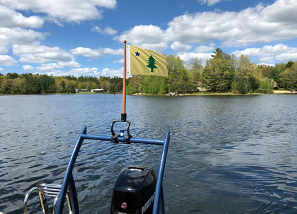 Original Maine State Boat Nautical Flag 12x18 Inch Double Sided 3 Ply ME Marine Flag Nylon Small Yacht Sail Pontoon Boat ATV Truck Bike Motorcycle Banner Brass Grommets Patriotic Outside(Pattern A)