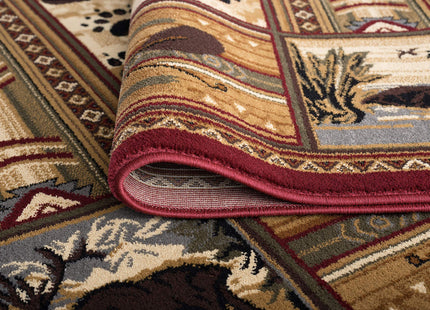 Universal Rugs Black Bear Brown 3x8 Runner Area Rug Cabin for Hallway, Walkway, Entryway, or Foyer - Lodge, Lodge