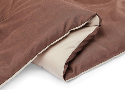 Amazon Basics Soft Comforter Blanket, Reversible Lightweight Microfiber All Season, Warm Bed Comforter, Full/Queen, Chocolate/Khaki