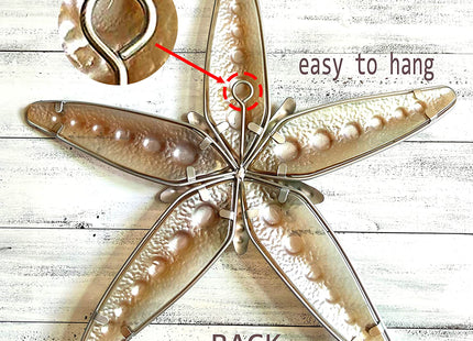 COOZZYHOUR Starfish Wall Art Decor, Ocean Theme Wall Sculptures Outdoor Indoor Decoration(Apricot)