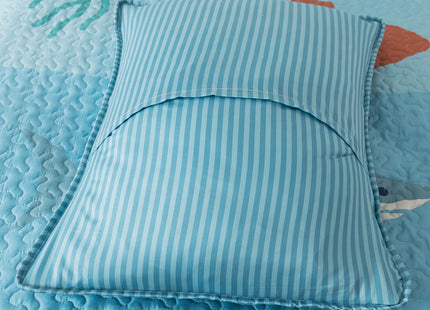 Soul & Lane - Ocean Fish Quilt Set, Kids Sea Bedding, Twin with 1 Sham