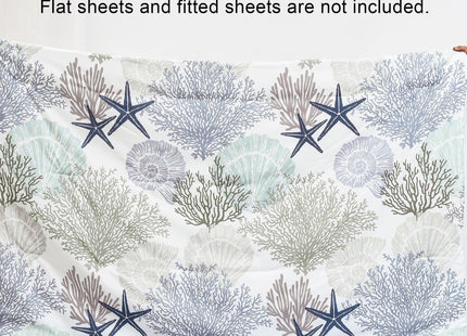 Tritard Coastal Comforter Set King Size 3 Piece, Soft Beach Themed Comforter, Ocean Nautical Lightweight Bedding Sets for All Seasons, (1 Reversible Comforter and 2 Pillow Shams), 104''x90'', C2