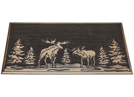 HF by LT Pine and Moose Pin Dot Rubber Doormat, 18 x 30 inches, High-Traction, Year-Round Use, Low Profile, Black with Brushed Copper Finish