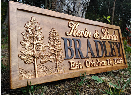Personalized Couples Gift Rustic Wedding Name Sign Wood Cabin Wall Art