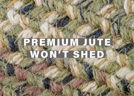 Homespice Pinecone Oval Woven Rug Ideal as Jute Entryway Rug, 27x45
