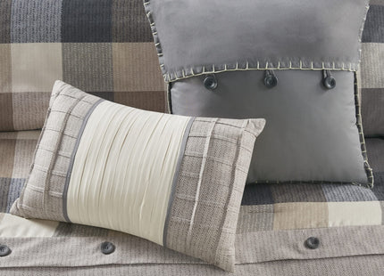 Madison Park Cabin Lodge Plaid Herringbone Comforter Set, 7PC Cal King
