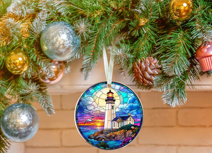 KatAndNat Lighthouse Ornament - Lighthouse Christmas Ornaments, Ocean Beacon Ornaments for Christmas Tree - Lighthouses Keepsake for Women, Ocean Lovers - Acrylic Ornament 2025