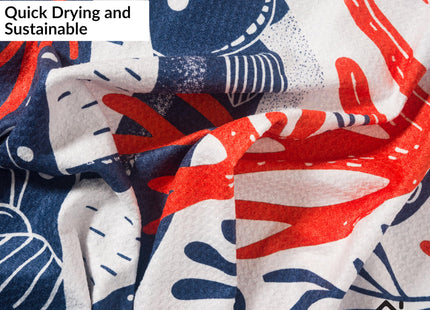 Luxurious GridFibe™ Kitchen Towels Decorative Style - (18" x 30", 2 Pack) – Super Absorbent waffle Tea Towel - Quick Drying Large Dish Towel - Both Sides Printed - Lobster Decor - Savory Seafood