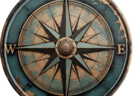 Boho Nautical Compass Funny Rustic Wall Metal Tin Signs Decor 8x8 in