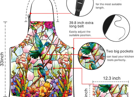 aiwkjdns Men Kitchen Cooking Hummingbird Aprons,Adjustable Cute Cooking Hummingbird Aprons for Women with Pockets Funny Gifts for Husband Dad