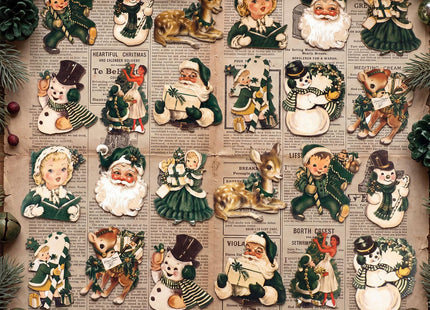 Huwena 36 Pcs Vintage Christmas Tree Ornaments, Classic, Pine Green