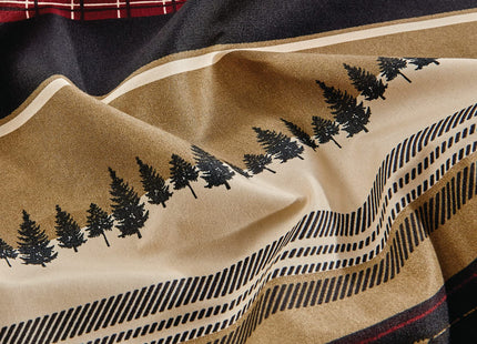 Chezmoi Collection 4-Piece Rustic Lodge Forest Wildlife Moose Deer Microfiber Printed Bed Sheet Set, Queen Size